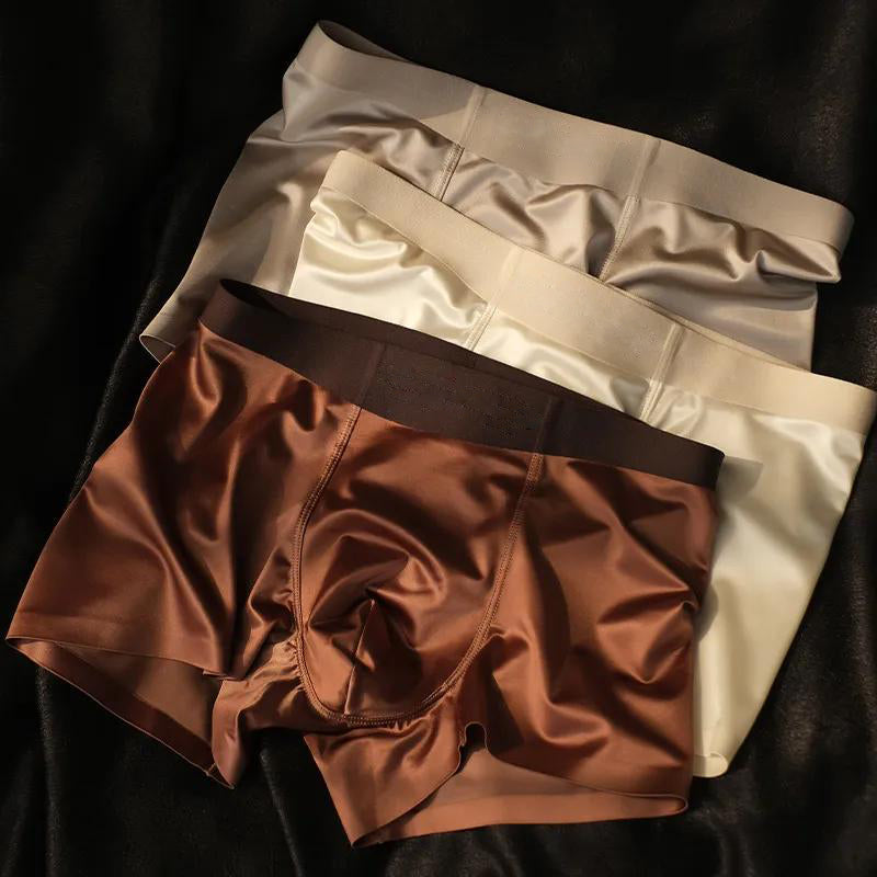 📣Luxury Ice Silk Men's Boxers｜Antibacterial Silk Lining