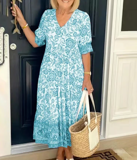 💝Hot sale-70% OFF💝🔥V-neck cozy Bohemian Latest Style Dress