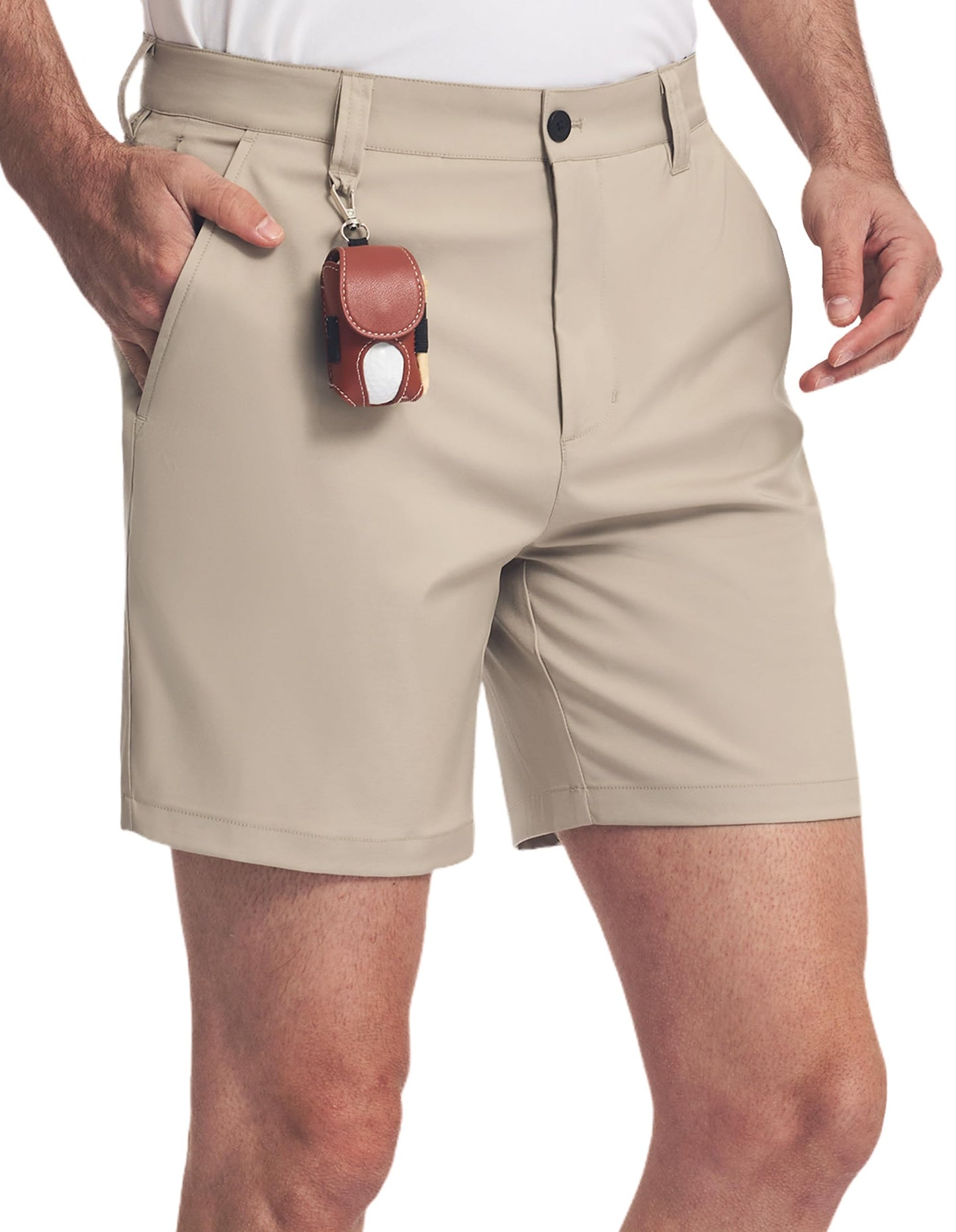 Mens Golf Shorts 7 Inch Inseam, Quick Dry Stretch Casual Lightweight Stretch Flat Front Hybrid Men's Golf Shorts for Men