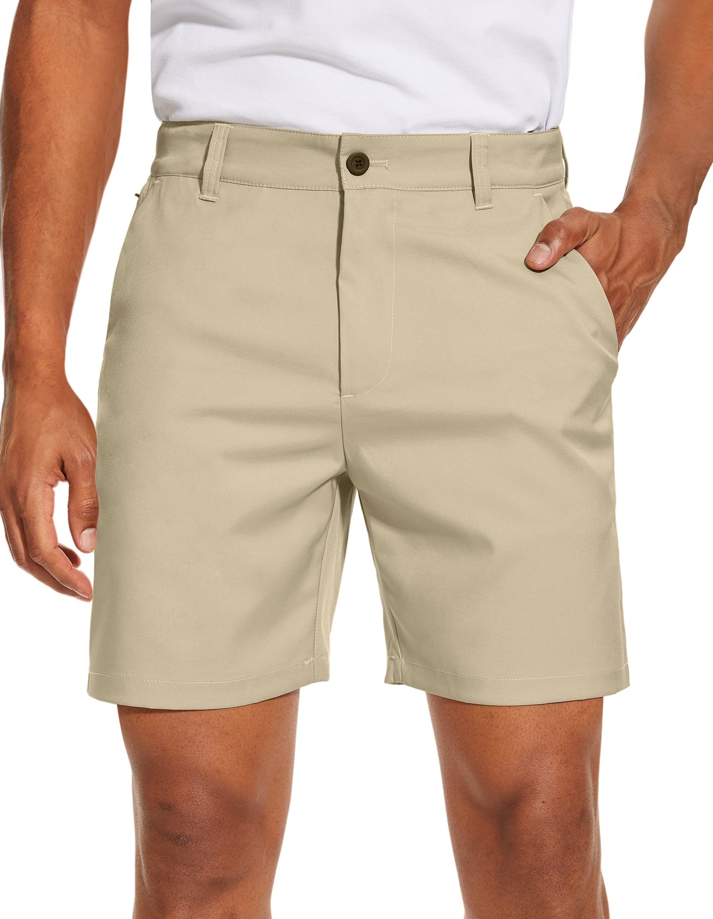 Mens Golf Shorts 7 Inch Inseam, Quick Dry Stretch Casual Lightweight Stretch Flat Front Hybrid Men's Golf Shorts for Men