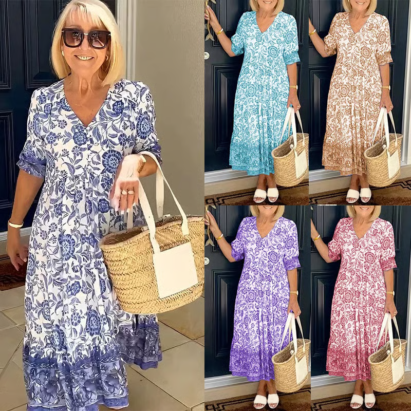 💝Hot sale-70% OFF💝🔥V-neck cozy Bohemian Latest Style Dress