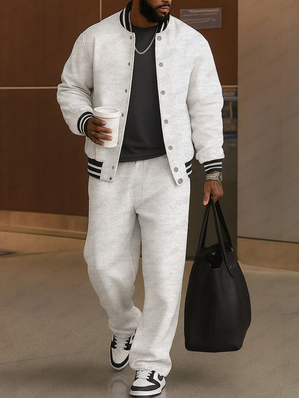 Cozy Striped Jacket Set