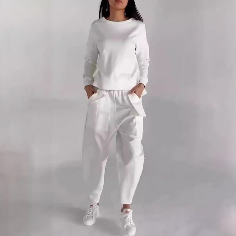 Sporty-casual women's suit with many pockets💖